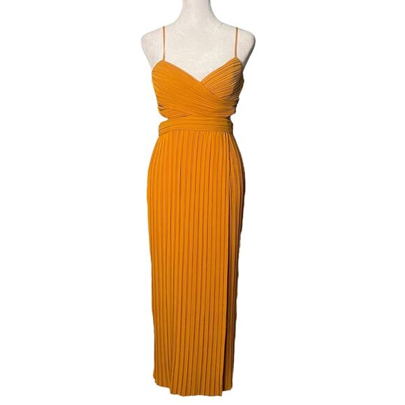 ALC Sienna V Neck Cutout Maxi Dress in Marigold sz 2 - Picture 1 of 10